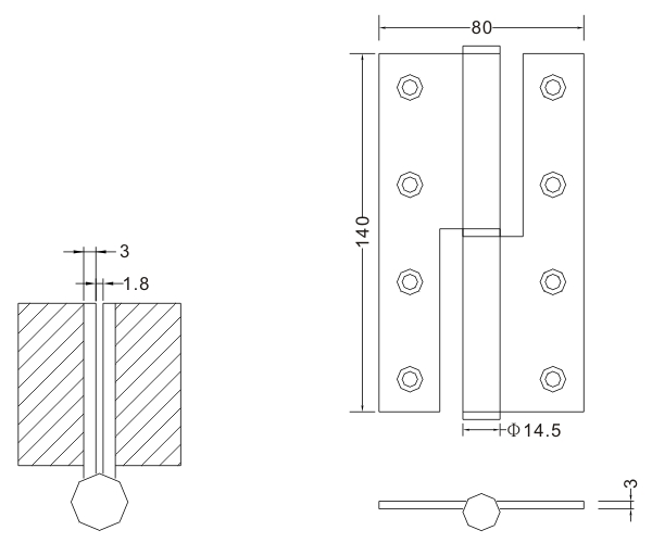 Петля L&R из нержавеющей стали 140×80×3 Производитель оборудования для тяжелых условий эксплуатации петли для деревянных дверей 