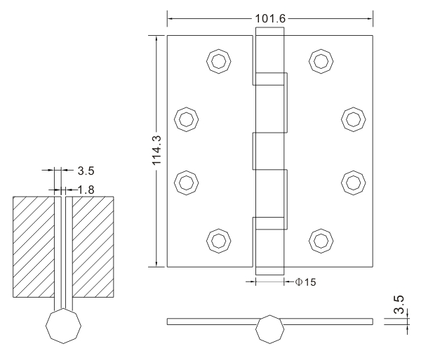 4,5×4×3,5-2BB деревянные дверные петли из нержавеющей стали сатиновый плоский шарнир 