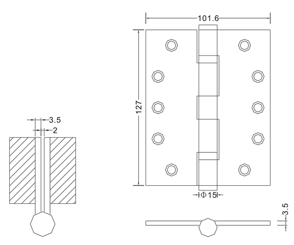 5×4×3,5-4bb дверные петли из нержавеющей стали деревянные дверные петли поставщик плоских петель