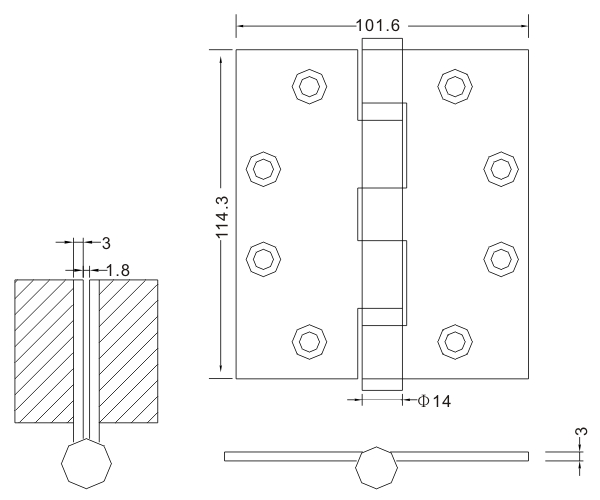 4,5 × 4 × 3-4bb дверные петли из нержавеющей стали, деревянные дверные петли, плоские петли, фурнитура, аксессуары
