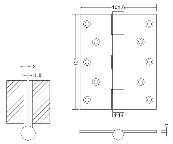 5×4×3-4bb Новые хорошие плоские петли из нержавеющей стали, деревянные дверные петли, производитель оборудования 