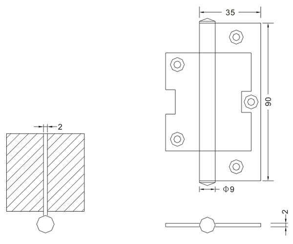 100×35×2 Высококачественная атласная поворотная петля из нержавеющей стали, деревянные дверные петли, производитель оборудования 