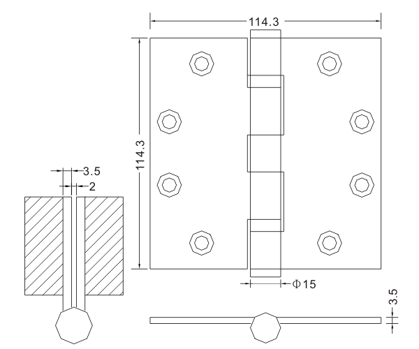 4,5×4,5×3,5-4bb Дверные петли из нержавеющей стали Петли для деревянных дверей Плоские петли Производитель