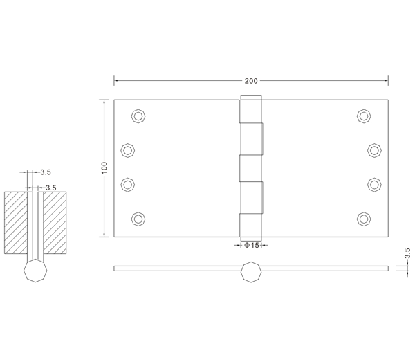 100×200×3,5 Современные складные металлические плоские петли Петли для деревянных дверей Производитель оборудования 