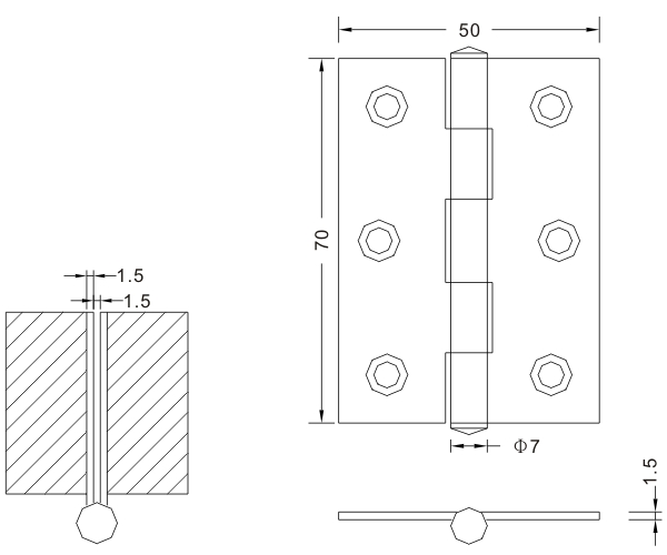 70×50×1,5 деревянные дверные петли складные металлические петли для нержавеющей стали